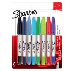 Marqueur permanent Sharpie double pointe - Pochette de 8
