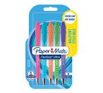 Stylo bille Papermate Flexgrip Brights rétractable pointe 1 mm - Pochette de 5