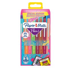 Stylo feutre Papermate Flair Retro écriture moyenne - Pochette de 16