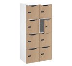Casier de bureau Lockers 8 cases - Corps blanc - H 169,5 cm