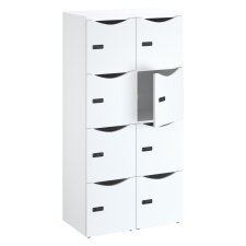 Casier bureau lockers 8 cases corps blanc porte mélaminée H 170,9 cm - serrure à code