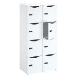 Casier de bureau Lockers 8 cases - Corps blanc - H 170,9 cm