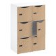 Casier bureau lockers 6 cases corps blanc 132,9  cm - portes mélaminées  - serrure à code + clé de secours