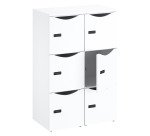 Casier de bureau Lockers 6 cases - Corps blanc - H 127,7 cm