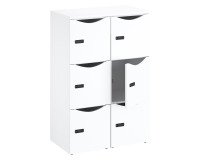 Lockers 6 vakken witte behuizing en gelamineerde deur 132,9 cm - cijferslot