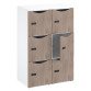 Casier bureau lockers 6 cases corps blanc 132,9  cm - portes mélaminées  - serrure à code + clé de secours
