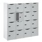 Casier bureau lockers 16 cases corps blanc - H 170,9 cm  - portes laquées - serrure à code + clé de secours