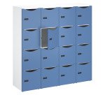 Casier de bureau Lockers 16 cases - Corps blanc - H 169,5 cm