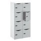 Fachbüro-Schränke 8 Fächer Korpus Weiß - H 170,9 cm - Lacktüren - Zahlenschloss + Notfallschlüssel
