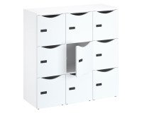 Lockers 9 vakken witte behuzing melamine deur H 132,9 cm - cijferslot