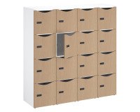 Lockers 16 vakken witte behuizing gelamineerde deur H 170,9 cm - cijferslot