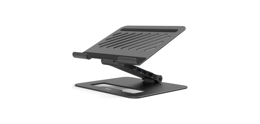 Support ordinateur portable avec station d'accueil USB-C intégrée Port