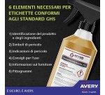 Etichette autoadesive Avery in polietilene bianco 210 x 148 mm per superficie curve