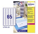 Etichette autoadesive Avery in poliestere trasparente 38,1 x 21,1 65 etich/foglio 1625 etich/pacco