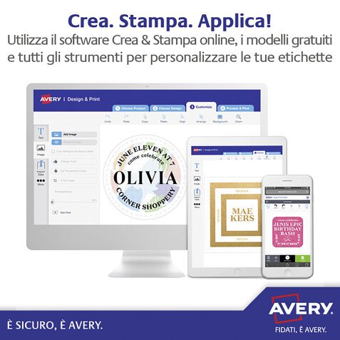 Etichette autoadesive Avery in carta kraft 210 x 297 100% riciclate