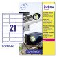 Etichette autoadesive Avery in poliestere bianco 63,5 x 38,1 21 etich/foglio 420 etich/pacco