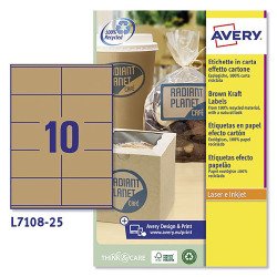 Etichette autoadesive Avery in carta kraft 105 x 57 100% riciclate