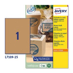 Etichette autoadesive Avery in carta kraft 210 x 297 100% riciclate