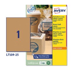 Etichette autoadesive Avery in carta kraft 210 x 297 100% riciclate