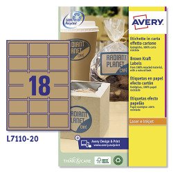 Etichette autoadesive Avery in carta kraft 62 x 42 100% riciclate