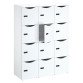Lockers 12 vakken, witte behuizing H 170,9 cm met deur - cijferslot