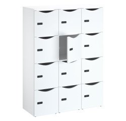 Office locker 12 compartments white body melamine door H 170.9 cm - code lock + spare key