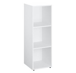 Office locker 3 compartments - White body - H 131 cm - without door