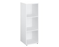 Kledingkast Lockers 3 vakken - Witte behuizing - H 131 cm