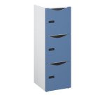Casier de bureau Lockers 3 cases - Corps blanc - H 131 cm