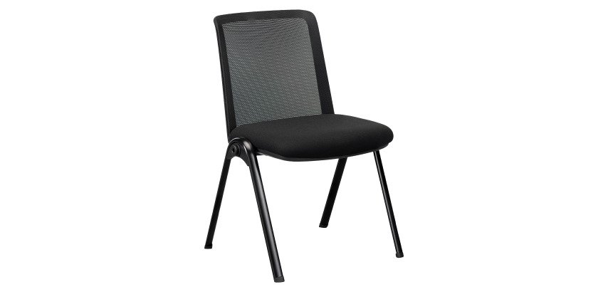 Silla de reunión MONDAY - enganchable - Respaldo de malla - Patas de metal