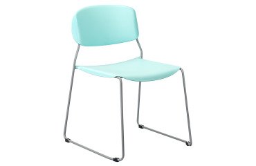Chaise SUZY - dossier et assise polypropylène - piètement traineau métal époxy