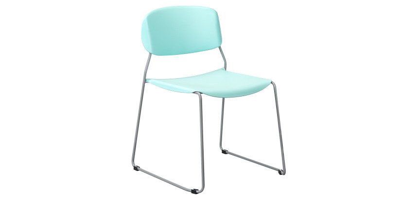 Chaise LYRA - dossier et assise polypropylène - piètement traineau métal époxy
