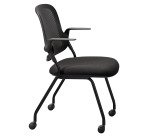 Chaise ROOZY - pliable - piètements à roulettes - noire