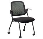 Chaise ROOZY - pliable - piètements à roulettes - noire