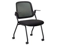 Chaise ROLLY - pliable - piètements à roulettes - noire