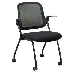 Chaise ROOZY - pliable - piètements à roulettes - noire