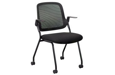 Chaise ROLLY - pliable - piètements à roulettes - noire