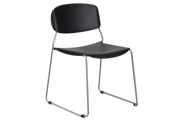 Chaise SUZY - dossier et assise polypropylène - piètement traineau métal époxy