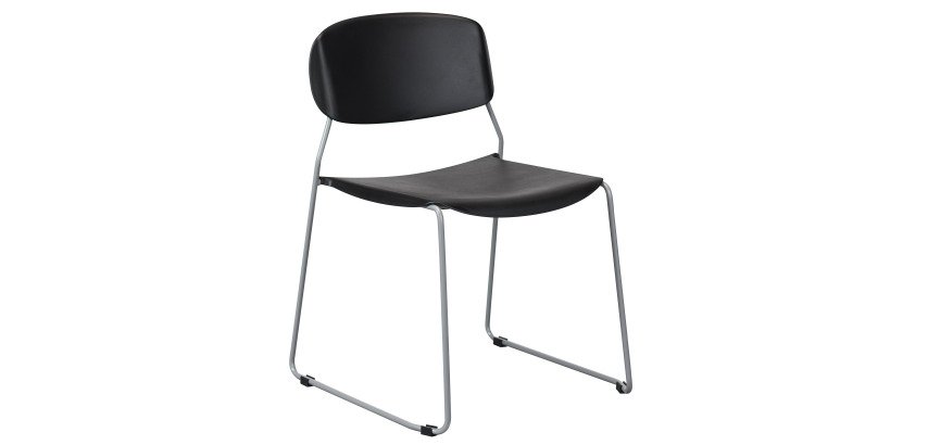 Chaise SUZY - dossier et assise polypropylène - piètement traineau métal époxy