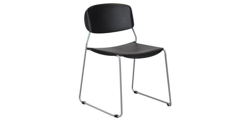Chaise SUZY - dossier et assise polypropylène - piètement traineau métal époxy