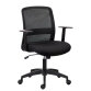 Chaise de bureau LARRY - tissu et maille - dossier bas - accoudoirs fixes - mécanisme basculant centré - pieds noir
