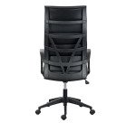 Fauteuil de bureau Bruneau Optyma simili cuir - avec accoudoirs - Mécanisme Basculant centré - Pied noir