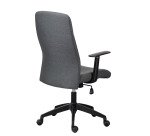 Chaise de bureau AUSTIN - tissu - avec accoudoirs - Mécanisme Basculant centré - Pieds noir