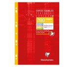 Copies doubles de couleur sous étui A4 200 pages perforées grands carreaux papier Couleur aléatoire 60 pages bleues, 60 pages roses, 40 pages vertes, 40 pages jaunes - Assortis