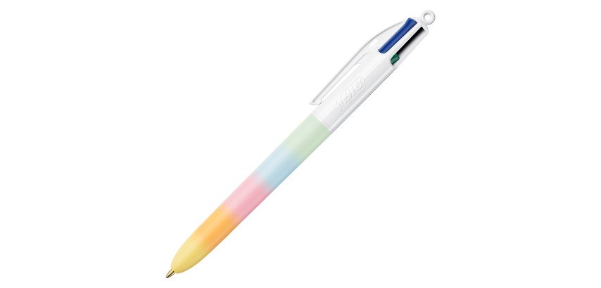 Kugelschreiber Bic 4 Farben Rainbow einziehbar, 1 mm Spitze - mittlere Schreibweise