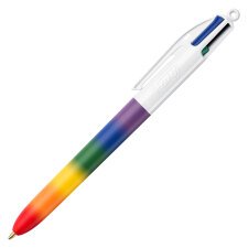 Stylo bille Bic 4 couleurs Rainbow rétractable pointe 1 mm - écriture moyenne