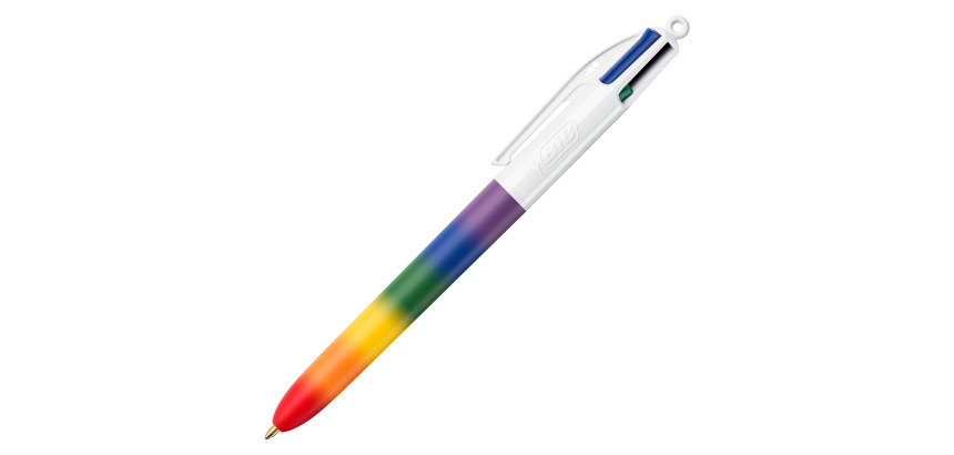 Stylo bille Bic 4 couleurs Rainbow rétractable pointe 1 mm