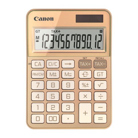 Calculadora de escritorio a color Canon KS-125KB dorado