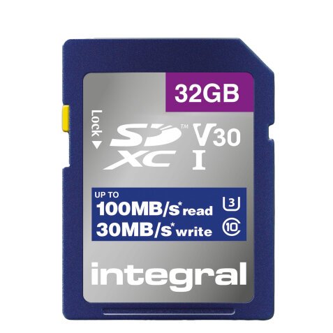 Carte mémoire SDHC Intégral INSDH32G-100V30 32 Go - classe 10