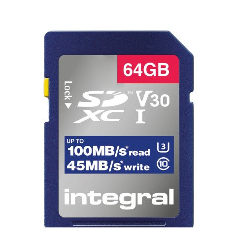 SDHC-Karte 4K Integral INSDX64G-100V30 64 GB - Klasse 10